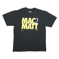 NIKE Mens Black & Yellow Graphic T-Shirt L Short Sleeve Crew Neck Mac2 Matt - L Regular