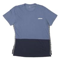 ADIDAS Mens Blue & Navy Modern T-Shirt L Short Sleeve Crew Neck Cotton Blend - L Regular