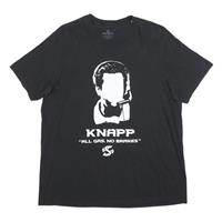 ADIDAS Mens Black Knapp Graphic T-Shirt XL Crew Neck Short Sleeve Cotton - XL Regular