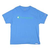 CHAMPION Mens Blue XL Short Sleeve Crew Neck Cotton Blend T-Shirt Logo Print - XL Regular