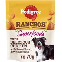 7 x 70g Pedigree Ranchos Superfoods Delicious Chicken Adult Dog Treats BB-Jan26
