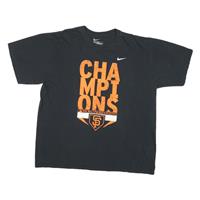 NIKE Mens Black Orange Champions Graphic T-Shirt XL Short Sleeve Crew Neck - XL Regular