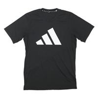ADIDAS Mens Black Graphic T-Shirt M Short Sleeve Crew Neck Sports Cotton Blend - M Regular