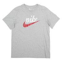 NIKE Mens Grey & Red Graphic T-Shirt L Short Sleeve Crew Neck Casual Athletic - L Regular