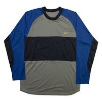 NIKE Mens T-Shirt Grey Long Sleeve M - M Regular
