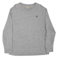 POLO RALPH LAUREN Mens Grey Long Sleeve Crew Neck Cotton Blend T-Shirt L - L Regular