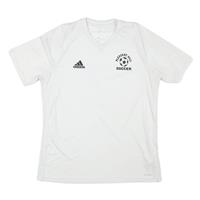 ADIDAS Mens White Pleasant Hill Soccer Graphic T-Shirt L Short Sleeve V-Neck - L Regular