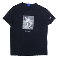 CHAMPION Basketball Photo Mens T-Shirt Black Crew Neck S - S Regular