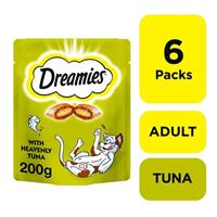 6 x 200g Dreamies Cat Treats with Tuna Cat Biscuits 1.2kg Total