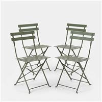 Garden Trending Rive Dorite Bistro Set of 4 Folding Chairs in Thistle Green
