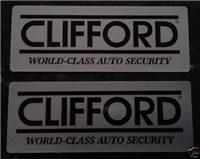 2 x Original Clifford Car Alarm Window Warning Stickers decal.