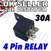 4 Pin 12v 30A AUTOMOTIVE RELAY For Aux Lights Horns etc Car Boat Van Motorbike