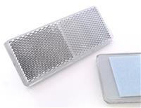 2x Self-Adhesive White Oblong Rectangular Trailer Caravan Reflectors 90x40mm