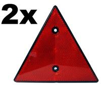 2x Triangular Red Reflectors- Screw-fit Rear Triangle Pair for trailers caravans