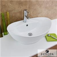 Europa Maltese 590x390 1TH White Ceramic Counter Top Bathroom Basin A7