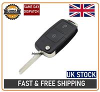 2 Button Uncut Flip Blank Key Case Shell FOB for VW BORA GOLF MK4 + *LOGO* A41