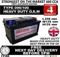 DIESEL CAR BATTERY 096 100 12V 660CCA BRAND NEW HEAVY DUTY SEALED NEXT DAY*