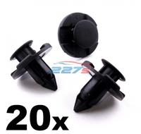 20x 8mm Bumper Clips- Plastic Trim Clips fits Nissan Micra Almera XTrail Juke...