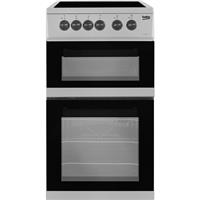 Beko KDC5422AS 50cm Free Standing Electric Cooker with Ceramic Hob Silver A