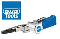 DRAPER AIR BELT SANDER 10MM SANDING MACHINE FINGER FILE & 3 BELTS 84123