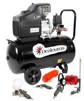 Dealourus Portable 50L Litre ltr Air Compressor 9.6CFM 2.5HP & 5 Piece Tool Kit