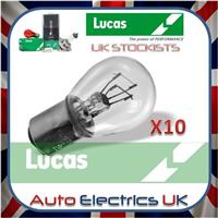 10x (TEN) PACK ORIGINAL LUCAS LLB380 12v 21/5 W BAY15D BRAKE/TAIL LIGHT BULB 380
