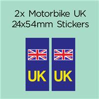 UK Motorbike Number Plate Sticker UK, Union Jack, EU, Europe