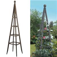 Wooden Garden Obelisk Slate Grey Planter Climbing Plants Support Decor 150cm