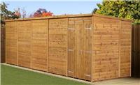 Empire Pent Garden Shed Wooden Shiplap Tongue & Groove 20X6 20ft x 6ft Double Do