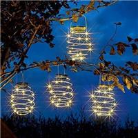 4x Solar Spiral Lights LED Hanging Beehive Lamps Garden Outdoor Patio Decor