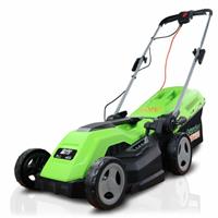GardenTek 1600W Electric Push Lawnmower 38cm Cut Roller & Mulching 40L Box GT38E
