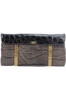 VBH CROCODILE AND SNAKE EFFECT SUEDE CLUTCH