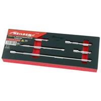 EXTENSION BAR SET 5PC 1/4 DRIVE WOBBLE SOCKET RATCHET BAR 50-225MM CT1231