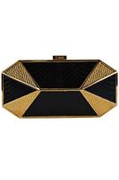STARK PYTHON AND GOLD TONE CLUTCH