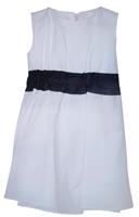IL GUFO GIRLS WHITE COTTON DRESS WITH NAVY BAND 4 YEARS