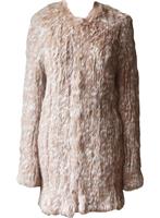 ULLA JOHNSON CHRISTA PRINTED RABBIT FUR COAT MEDIUM