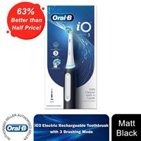 Oral-B iO3 Electric Rechargeable Toothbrush with 3 Cleaning Modes, Matt Black