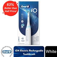 Oral-B iO4 Electric Rechargeable Toothbrush with 4 Modes & UK 2 Pin Plug, White