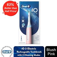 Oral-B iO3 Electric Rechargeable Toothbrush with 3 Cleaning Modes, Blush Pink