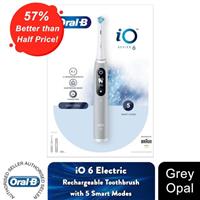 Oral-B iO Series 6 Electric Rechargeable Toothbrush with Travel Case, Grey Opal