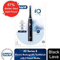 Oral-B iO Series 6 Electric Rechargeable Toothbrush with Travel Case, Black Lava