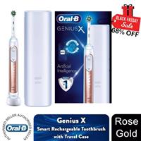 Oral-B Genius X Smart Rechargeable Toothbrush with Travel Case, Rose Gold