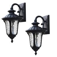 48cm Traditional Black Aluminium Ornate Victorian IP44 Top Fix Lantern - 2 Pack