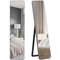 HOMCOM Full Length Mirror Free Standing or Wall Mount Dressing Bedroom Black