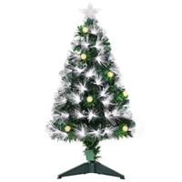 HOMCOM 3ft White Light Artificial Christmas Tree w/ 90 LED Star Topper Tri-Base