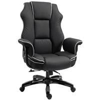 Vinsetto Piped PU Leather Padded High-Back Computer Office Gaming Chair Black