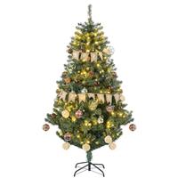 HOMCOM 6ft Artificial Christmas Tree with LED Lights, Decoration, Auto Open