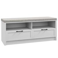 HOMCOM Shoe Bench with Removable Cushion, Open Compartments and Drawers