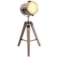 HOMCOM Vintage Tripod Table Desk Lamp Bedside Light Copper Finish Wooden Base