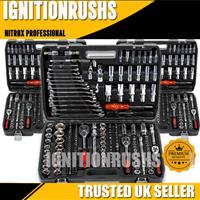 216PCS Socket Set 1/4 3/8 1/2 Spanner Drive Ratchet Wrench Mechanic Tool Kit